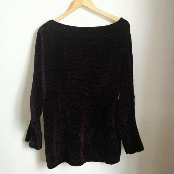 DYNAMITE Burgundy Soft Oversized Chenille Crewneck Sweater Size Small - Picture 13 of 13